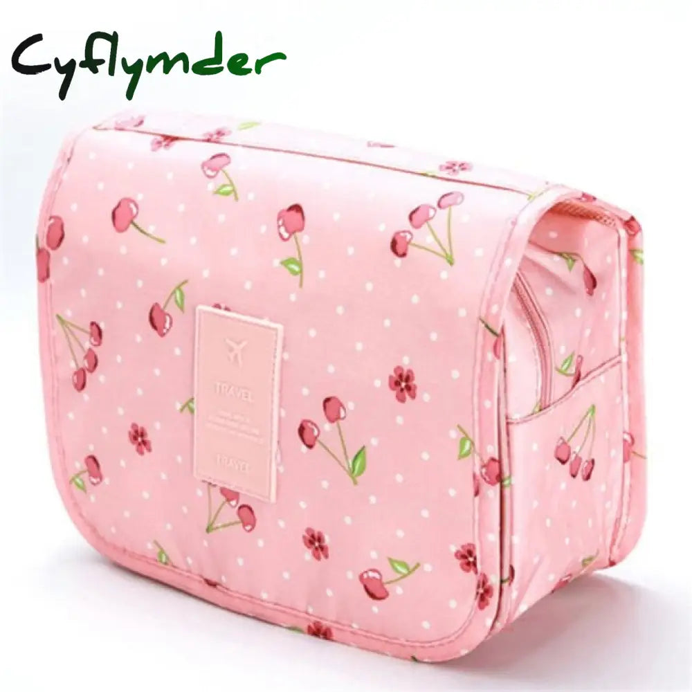 Cyflymder Nylon Travel Set Makeup Bag High Capacity Cosmetic Bags For Women Bathroom Toiletry Make
