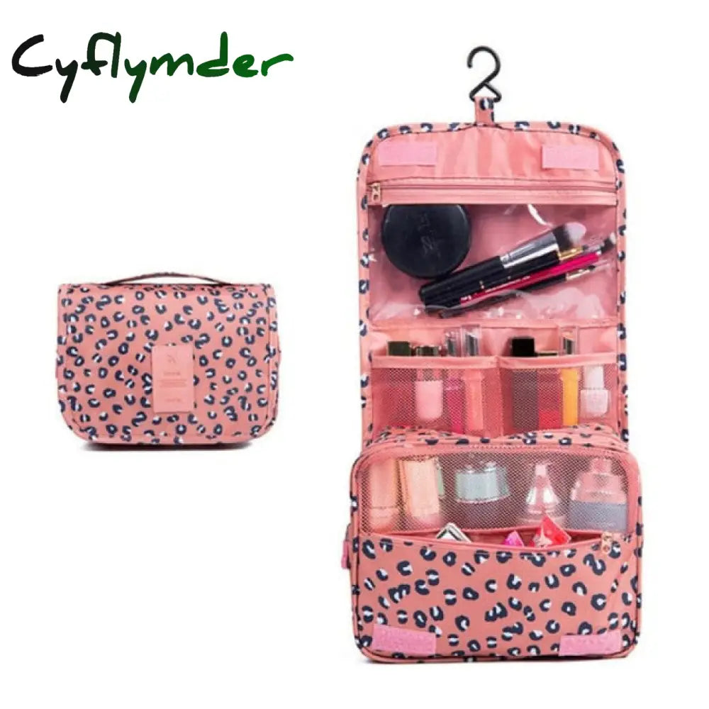 Cyflymder Nylon Travel Set Makeup Bag High Capacity Cosmetic Bags For Women Bathroom Toiletry Make