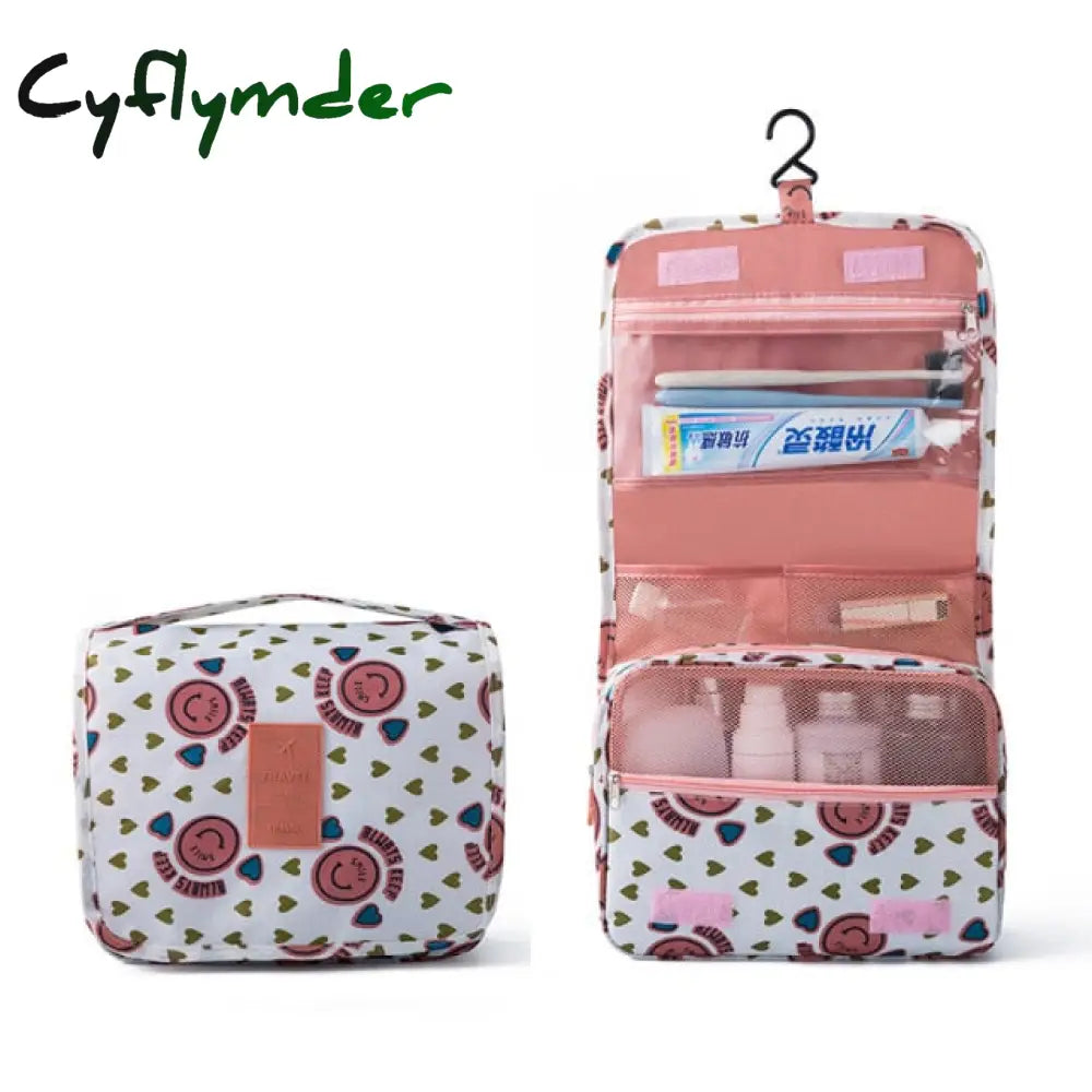 Cyflymder Nylon Travel Set Makeup Bag High Capacity Cosmetic Bags For Women Bathroom Toiletry Make