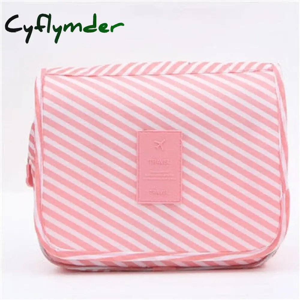 Cyflymder Nylon Travel Set Makeup Bag High Capacity Cosmetic Bags For Women Bathroom Toiletry Make