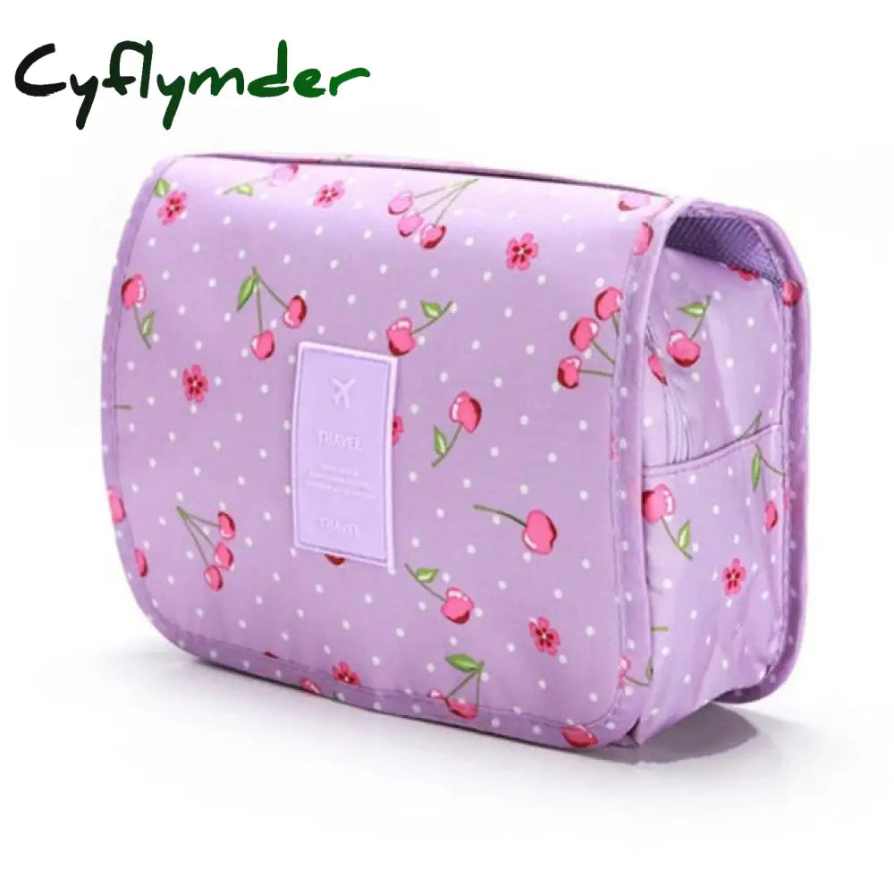 Cyflymder Nylon Travel Set Makeup Bag High Capacity Cosmetic Bags For Women Bathroom Toiletry Make