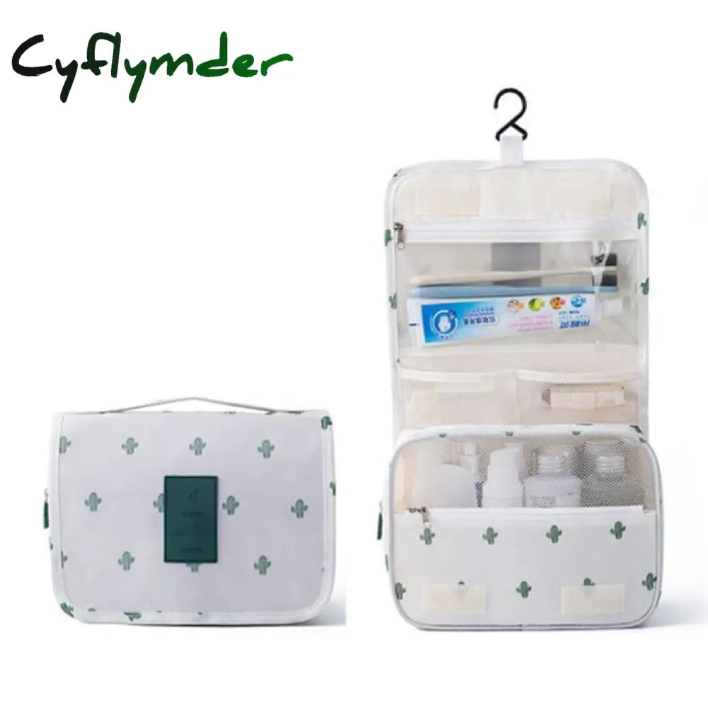 Cyflymder Nylon Travel Set Makeup Bag High Capacity Cosmetic Bags For Women Bathroom Toiletry Make
