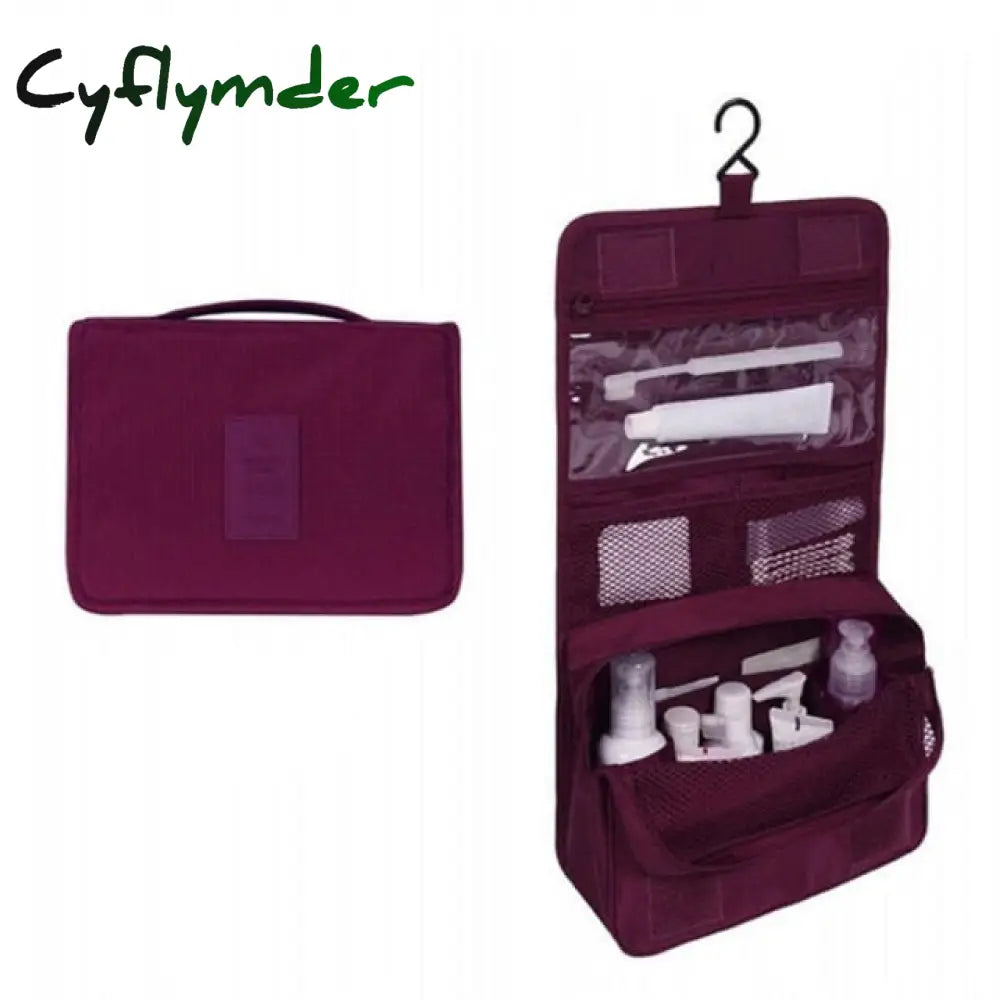 Cyflymder Nylon Travel Set Makeup Bag High Capacity Cosmetic Bags For Women Bathroom Toiletry Make