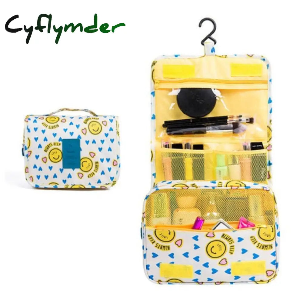 Cyflymder Nylon Travel Set Makeup Bag High Capacity Cosmetic Bags For Women Bathroom Toiletry Make