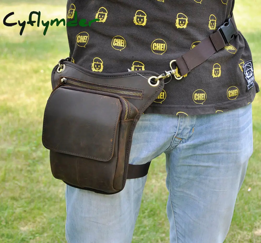 Cyflymder Original Leather Men Design Casual Messenger Shoulder Sling Bag Fashion Multifunction