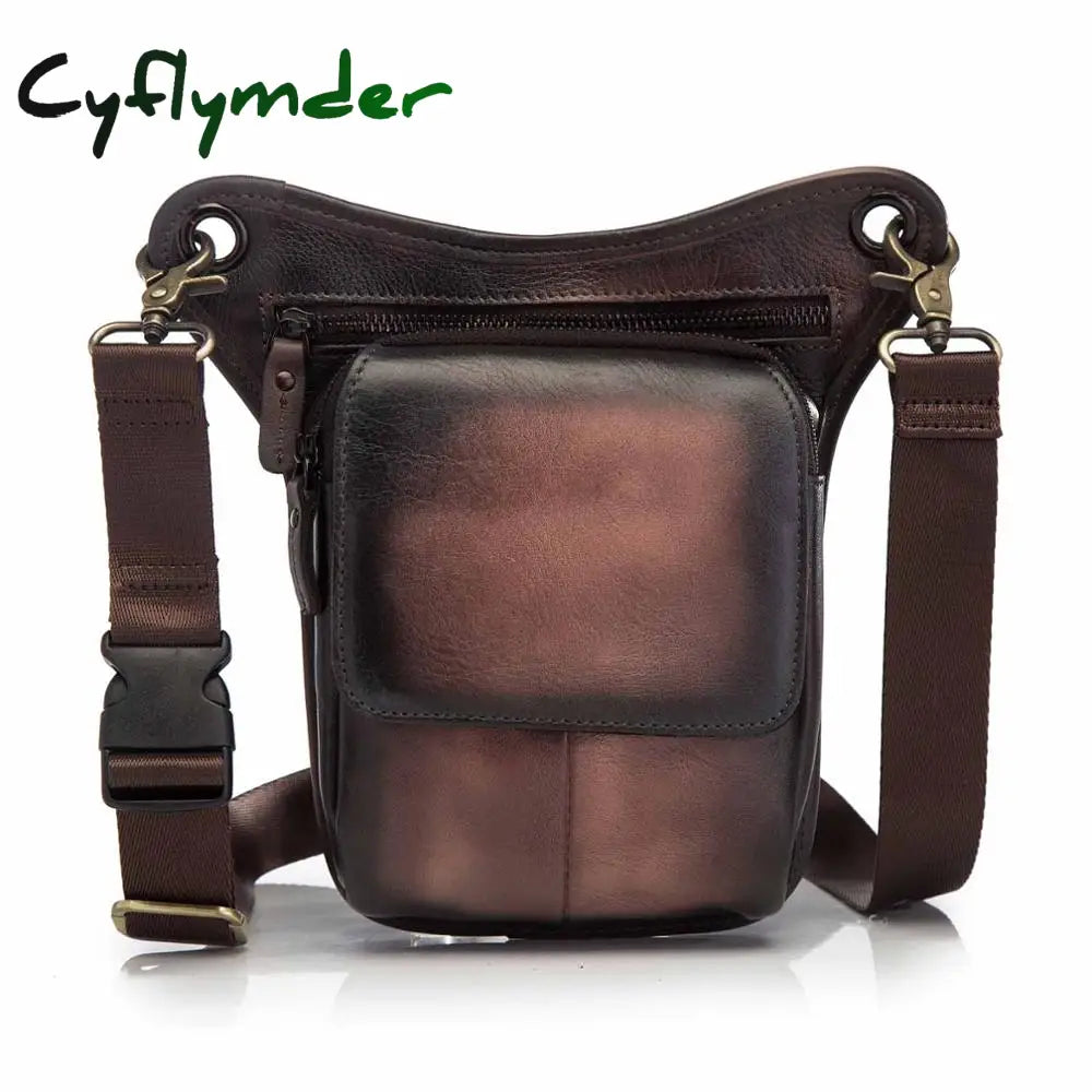 Cyflymder Original Leather Men Design Casual Messenger Shoulder Sling Bag Fashion Multifunction