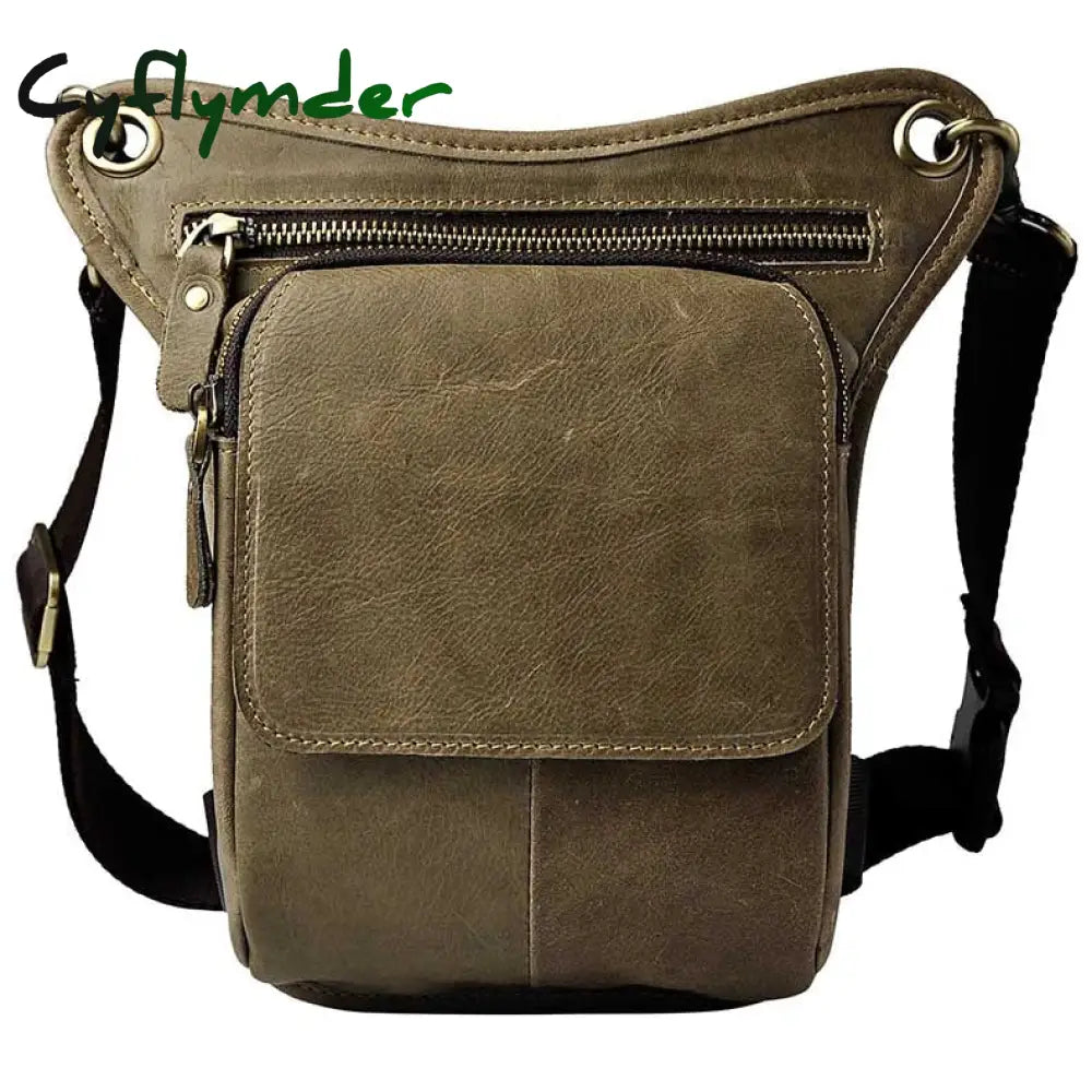 Cyflymder Original Leather Men Design Casual Messenger Shoulder Sling Bag Fashion Multifunction