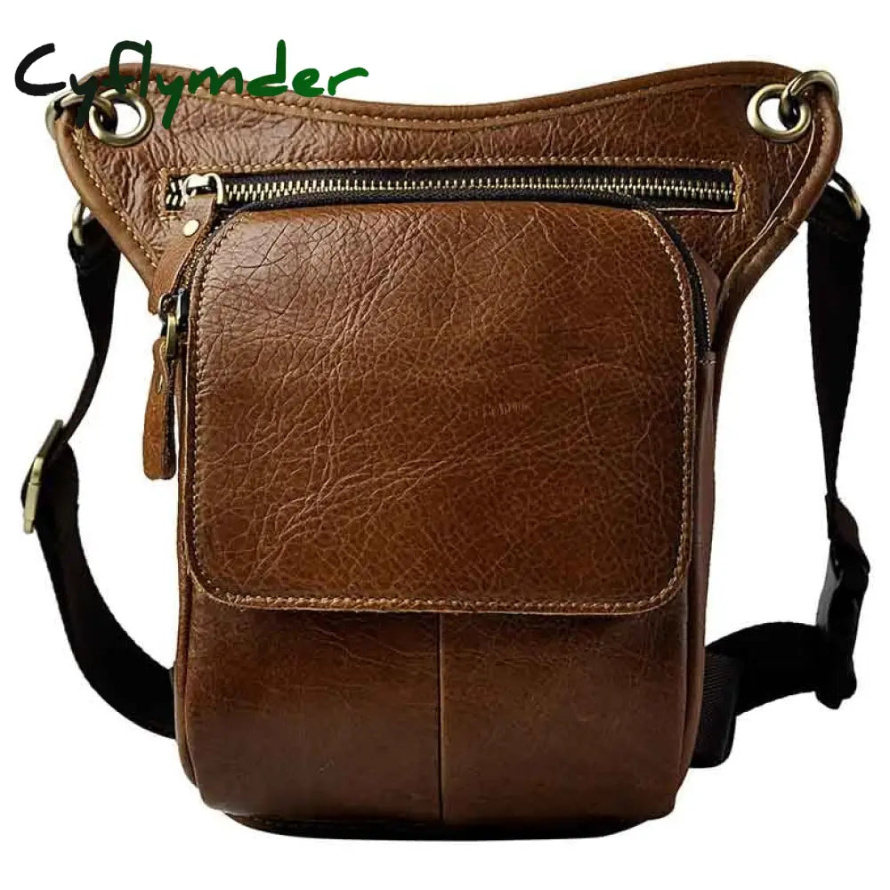 Cyflymder Original Leather Men Design Casual Messenger Shoulder Sling Bag Fashion Multifunction