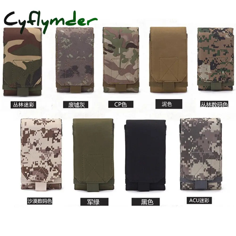 Cyflymder Outdoor Camouflage Bag Tactical Army Phone Holder Sport Waist Belt Case Waterproof Nylon