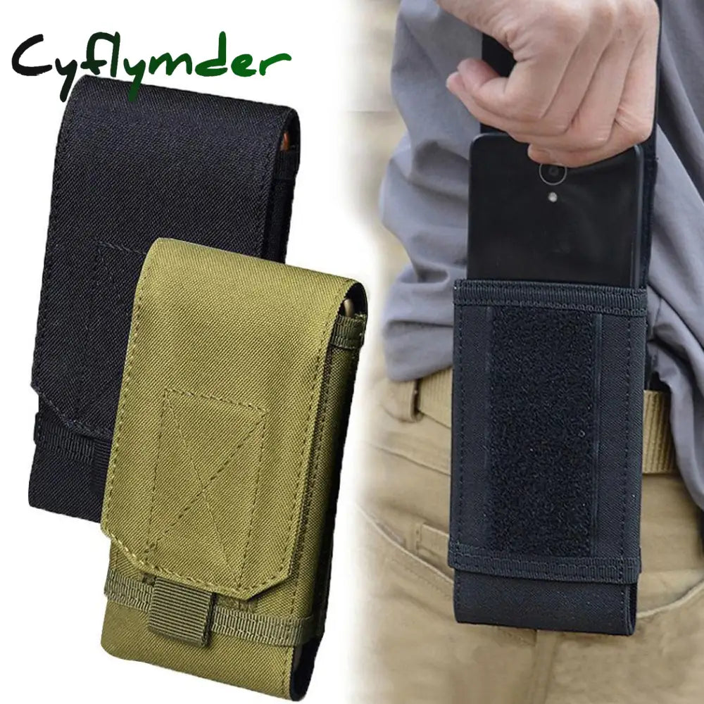 Cyflymder Outdoor Camouflage Bag Tactical Army Phone Holder Sport Waist Belt Case Waterproof Nylon