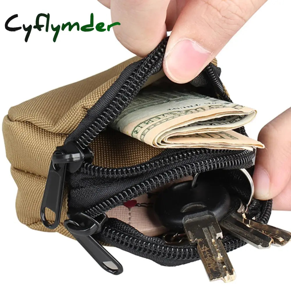 Cyflymder Outdoor Edc Molle Pouch Wallet Waterproof Portable Travel Zipper Waist Bag For Camping