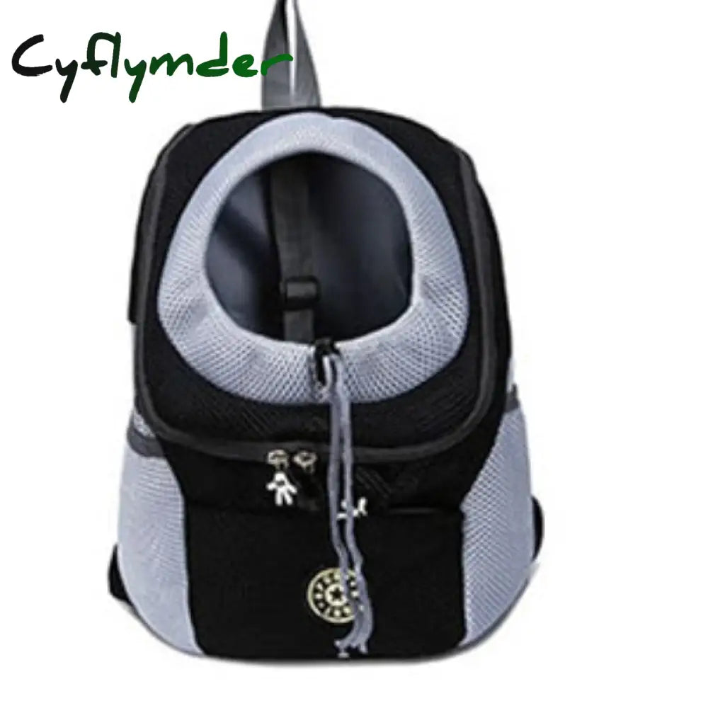 Cyflymder Outdoor Pet Dog Carrier Bag Portable Travel Backpack Breathable Mesh Out Double Shoulder