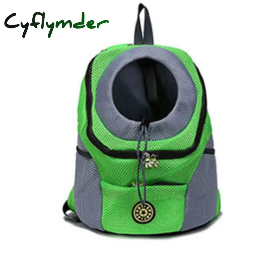 Cyflymder Outdoor Pet Dog Carrier Bag Portable Travel Backpack Breathable Mesh Out Double Shoulder