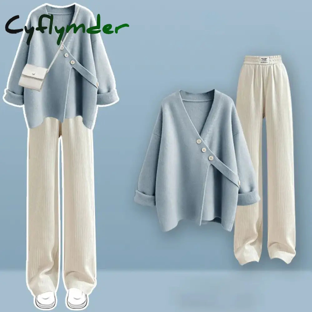 Cyflymder outfit inspo winter Autumn Oversize Cardigan Set Women New Loose Knitted Sweater Women Slim Versatile Casual