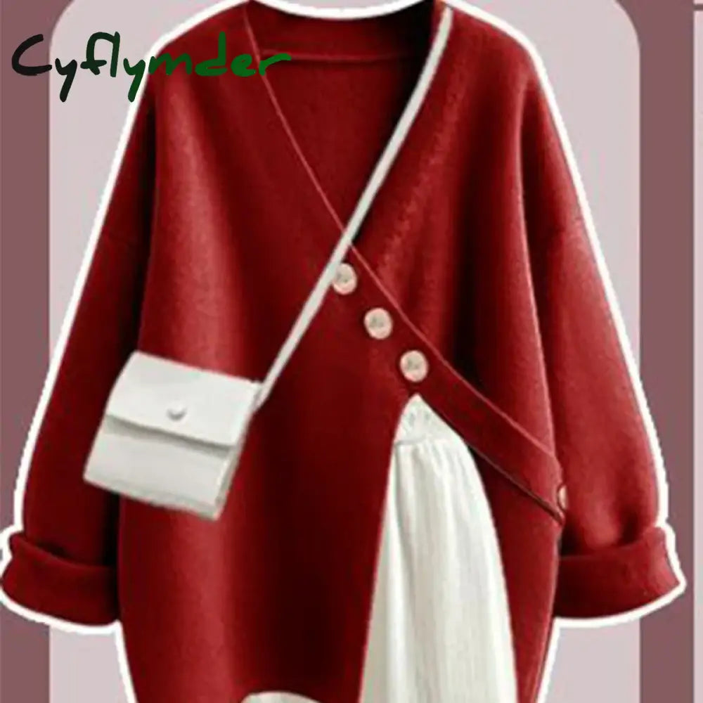 Cyflymder outfit inspo winter Autumn Oversize Cardigan Set Women New Loose Knitted Sweater Women Slim Versatile Casual