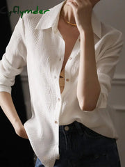 Cyflymder - Oversized Ladder Textured Cover Up Shirt Shirts