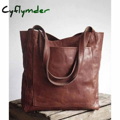 Cyflymder Oversized Tote For Women Handbag Large Size Shoulder Vintage Style Solid Color Soft Pu