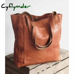 Cyflymder Oversized Tote For Women Handbag Large Size Shoulder Vintage Style Solid Color Soft Pu