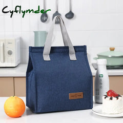 Cyflymder Oxford Cloth Handheld Lunch Box Bags High Capacity Food Drink Heat Preservation