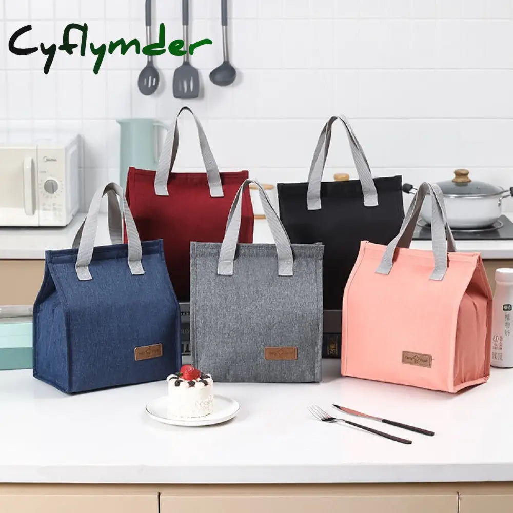 Cyflymder Oxford Cloth Handheld Lunch Box Bags High Capacity Food Drink Heat Preservation