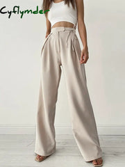 Cyflymder- Palazzo Tied Wide Leg Dress Pants Apricot / Xs