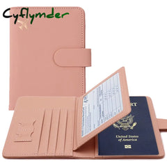 Cyflymder Passport Cover Pu Leather Man Women Travel Holder With Credit Card Case Wallet Protector