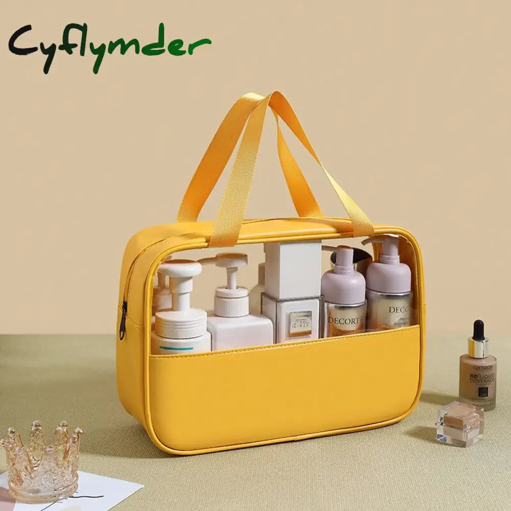 Cyflymder Patchwork Cosmetic Bag Makeup Storag Translucent Large Capacity Bath Organizer Waterproof