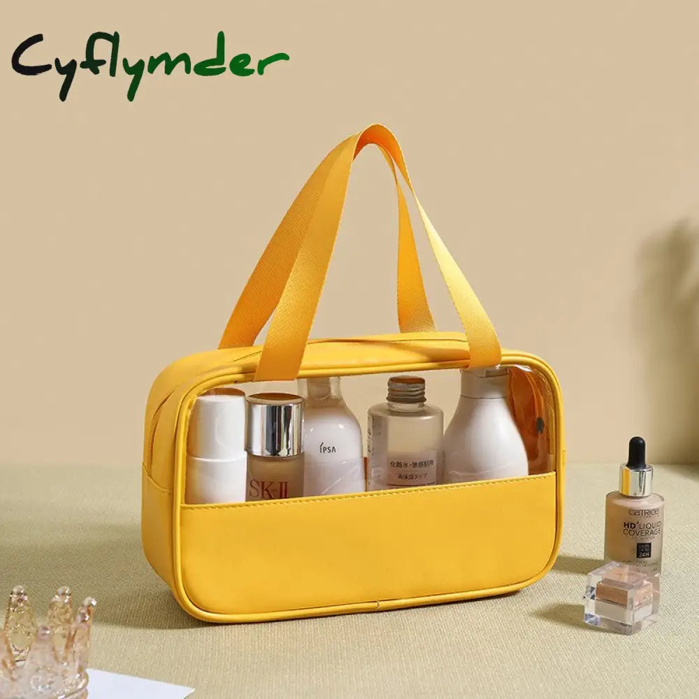 Cyflymder Patchwork Cosmetic Bag Makeup Storag Translucent Large Capacity Bath Organizer Waterproof