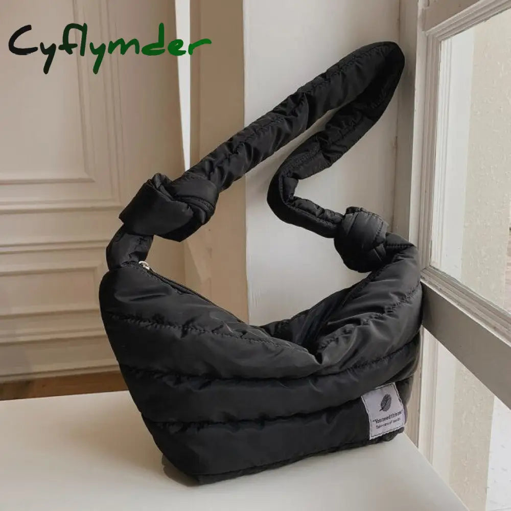 Cyflymder Pattern Shoulder Bag Space Cotton Handbag Casual Woman Large Capacity Down Tote Bags