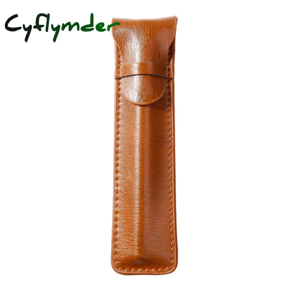 Cyflymder Pen Bags Separated By Single Storage Bags-Sided Leather Of Pure-Color Stationery Case