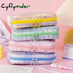 Cyflymder Pencil Case Pen Pouch Marker Bag Lightweight Wear-Resistant With Zipper Canvas For