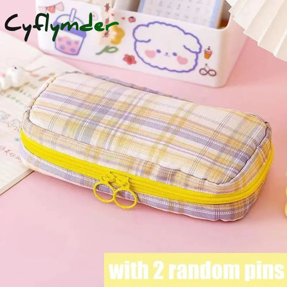 Cyflymder Pencil Case Pen Pouch Marker Bag Lightweight Wear-Resistant With Zipper Canvas For