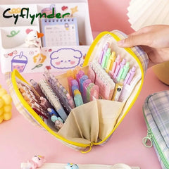 Cyflymder Pencil Case Pen Pouch Marker Bag Lightweight Wear-Resistant With Zipper Canvas For