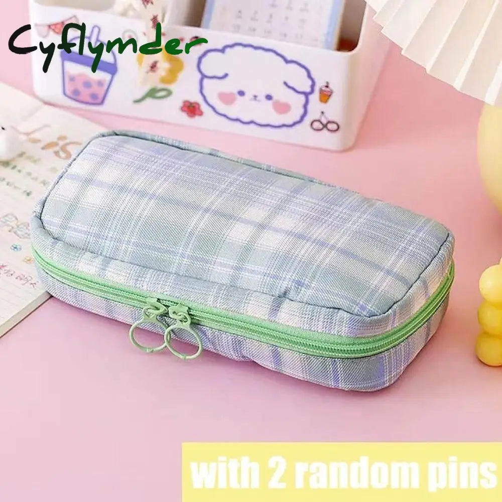 Cyflymder Pencil Case Pen Pouch Marker Bag Lightweight Wear-Resistant With Zipper Canvas For