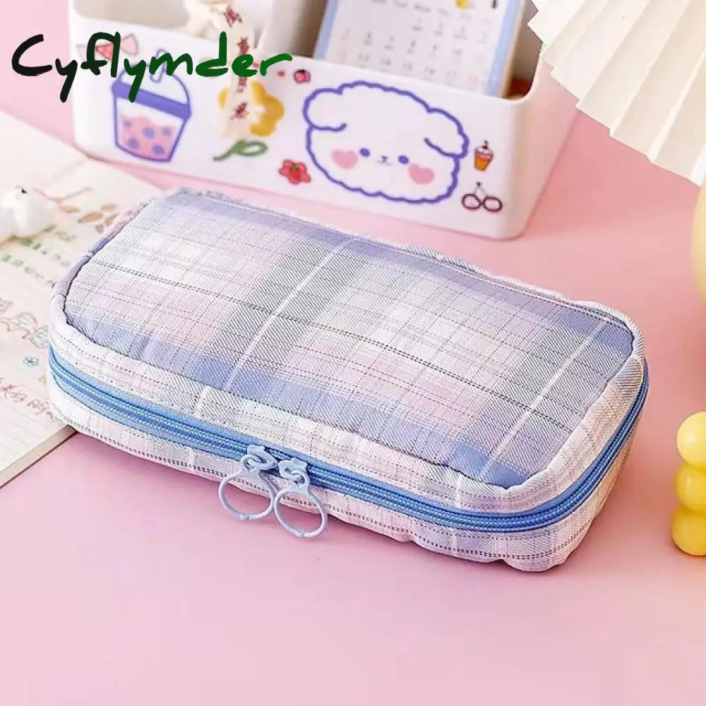 Cyflymder Pencil Case Pen Pouch Marker Bag Lightweight Wear-Resistant With Zipper Canvas For