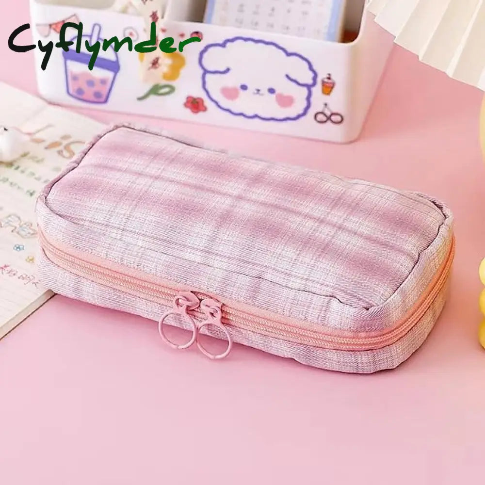 Cyflymder Pencil Case Pen Pouch Marker Bag Lightweight Wear-Resistant With Zipper Canvas For