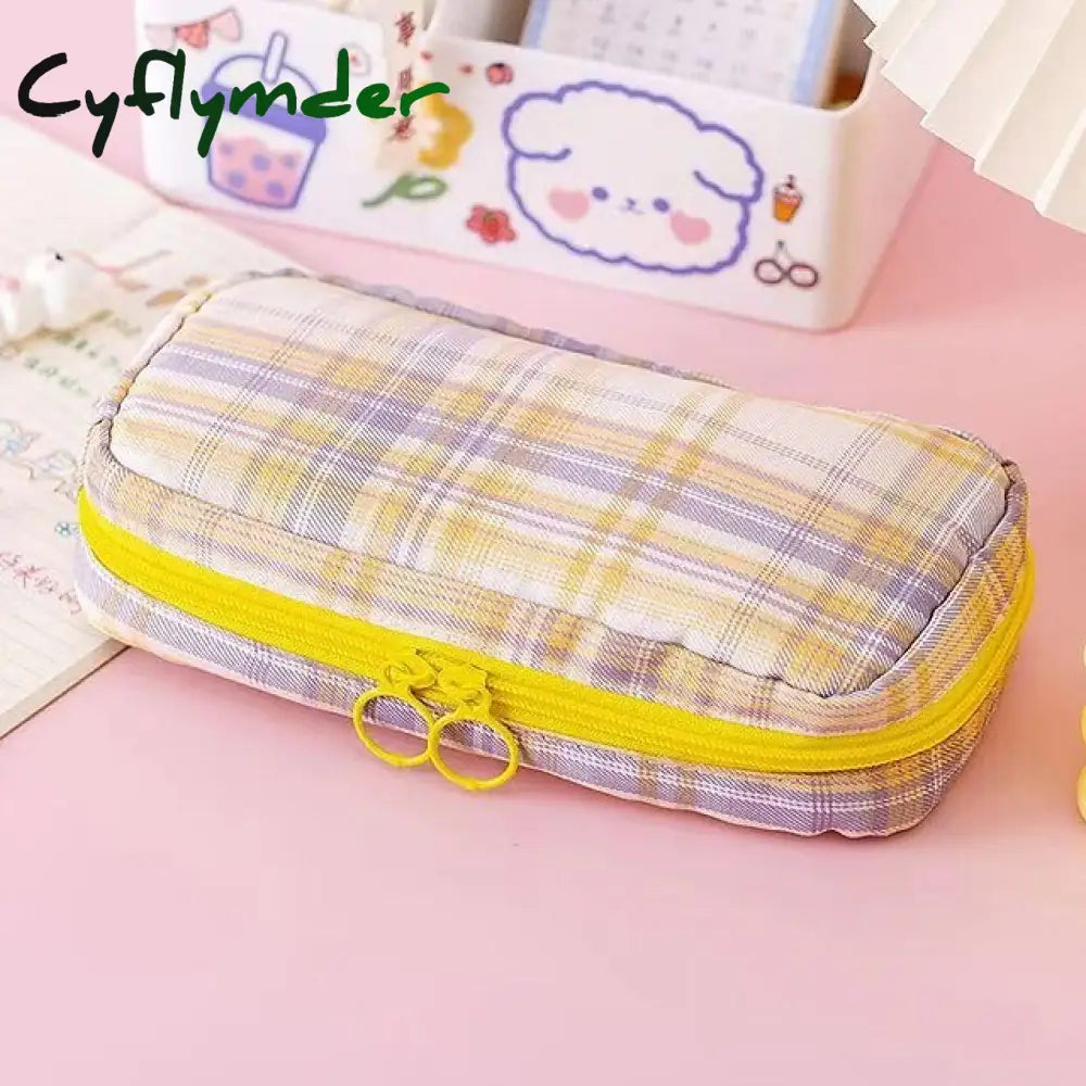 Cyflymder Pencil Case Pen Pouch Marker Bag Lightweight Wear-Resistant With Zipper Canvas For