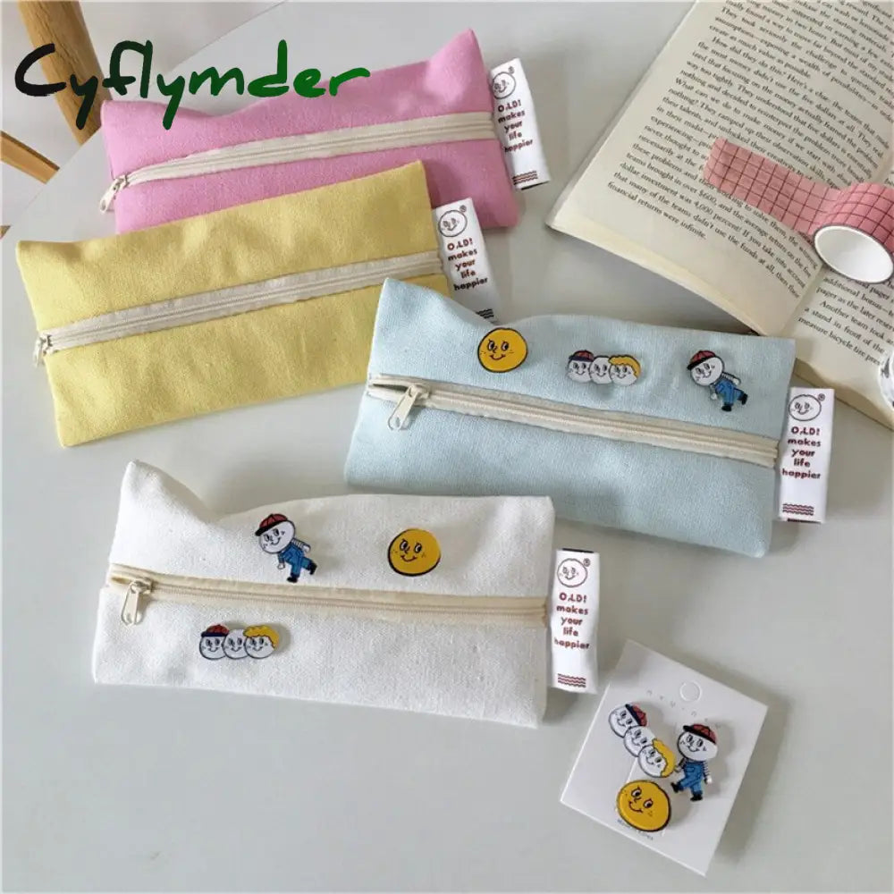 Cyflymder Pencil Cases Japanese Bags Organizer Pens Case Stationery For School Cute Office Items