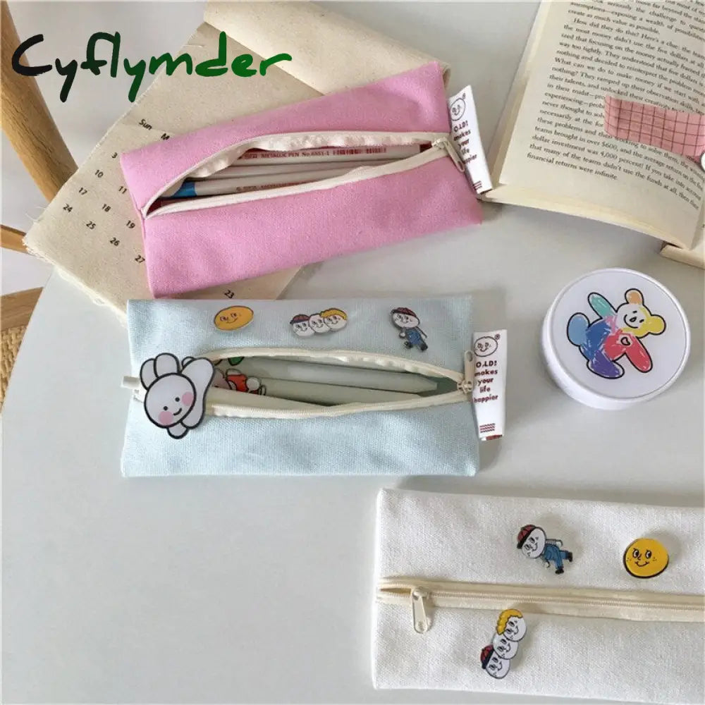 Cyflymder Pencil Cases Japanese Bags Organizer Pens Case Stationery For School Cute Office Items