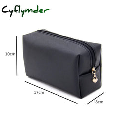 Cyflymder Personalized Embroidery Small Makeup Bag Pu Leather Travel Cosmetic Pouch Toiletry For