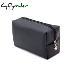 Cyflymder Personalized Embroidery Small Makeup Bag Pu Leather Travel Cosmetic Pouch Toiletry For