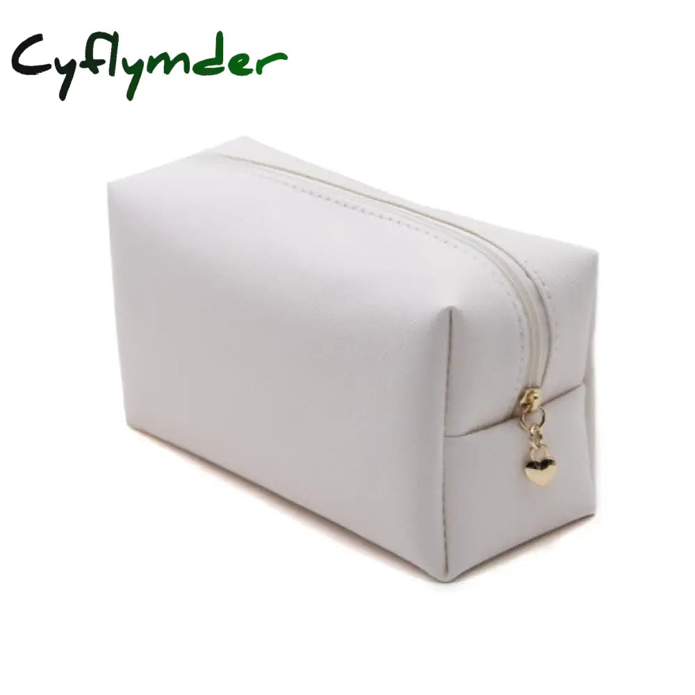 Cyflymder Personalized Embroidery Small Makeup Bag Pu Leather Travel Cosmetic Pouch Toiletry For