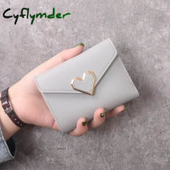 Personalized Fashion Small Wallet Short Ultra Thin Cute Coin Purse Wallet Heart Shaped Buckle Card Holder