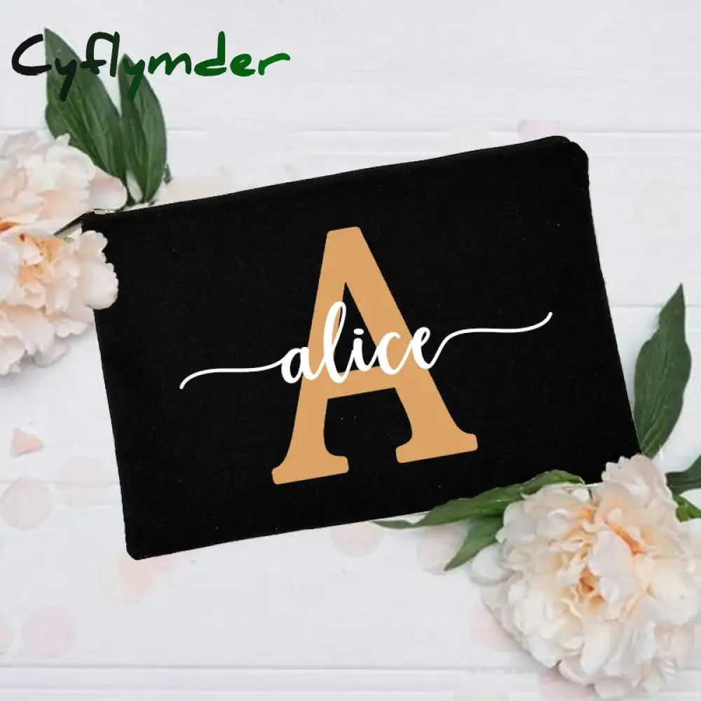 Cyflymder Personalized Makeup Bag Bridesmaid Maid Of Honor Holiday Wedding Bachelorette Party Gift