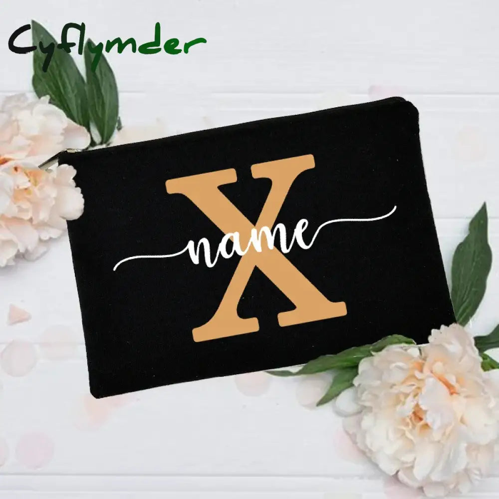 Cyflymder Personalized Makeup Bag Bridesmaid Maid Of Honor Holiday Wedding Bachelorette Party Gift