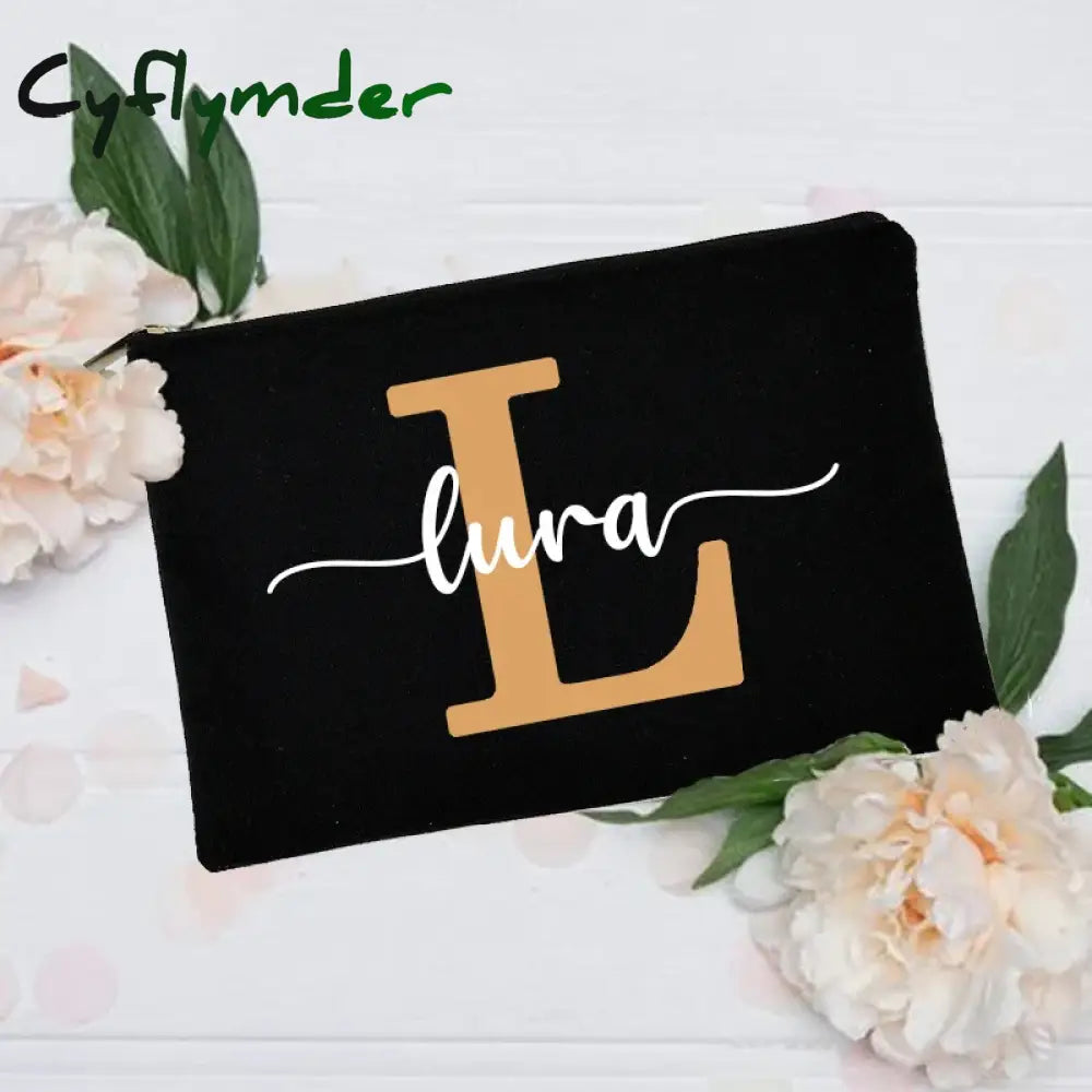 Cyflymder Personalized Makeup Bag Bridesmaid Maid Of Honor Holiday Wedding Bachelorette Party Gift
