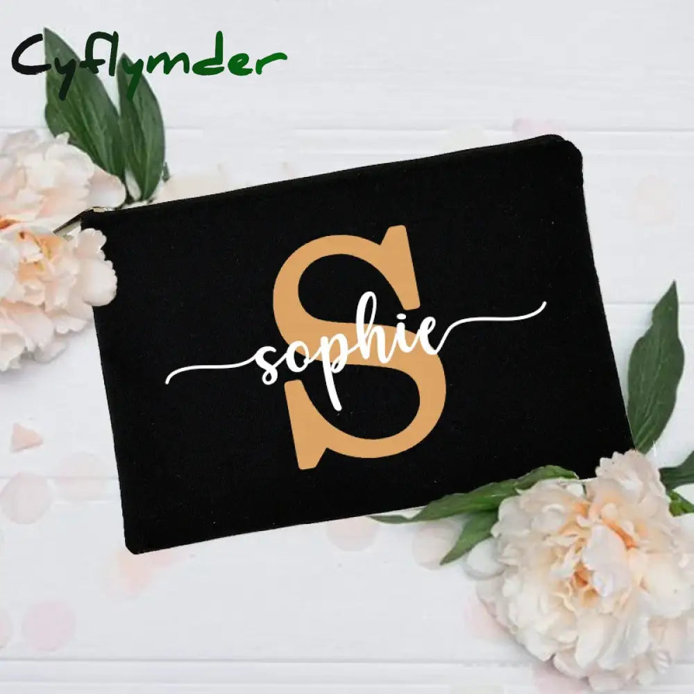 Cyflymder Personalized Makeup Bag Bridesmaid Maid Of Honor Holiday Wedding Bachelorette Party Gift
