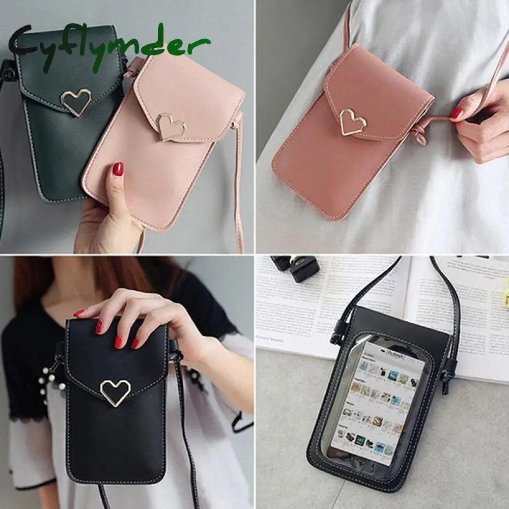 Cyflymder Phone Wallets Transparent Touch Screen Mobile Bag Pouch Women Purse Messenger Bags Small