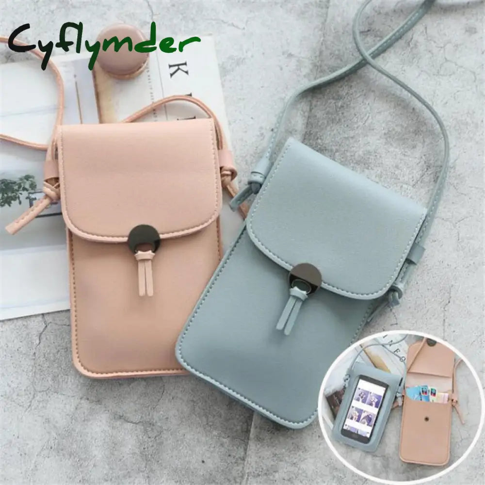 Cyflymder Phone Wallets Transparent Touch Screen Mobile Bag Pouch Women Purse Messenger Bags Small