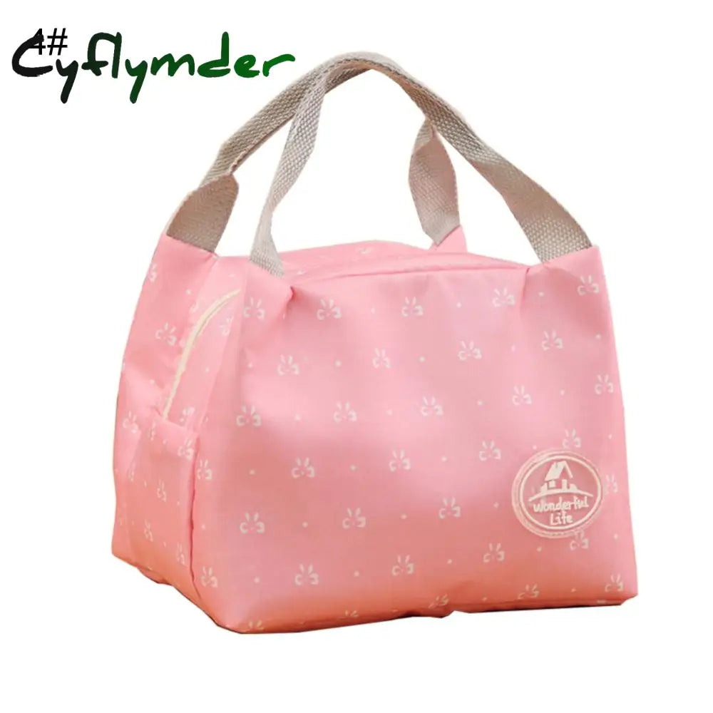 Cyflymder Picnic Travel Lunch Bag Thermal Insulated Box Bento Pouch Dinner Insulation Student Cute